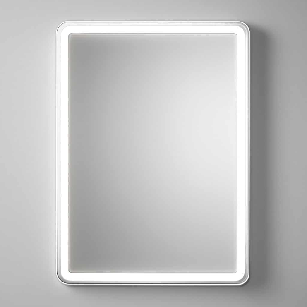 Miroir de salle de bain lumineux anti-buée présenté seul
